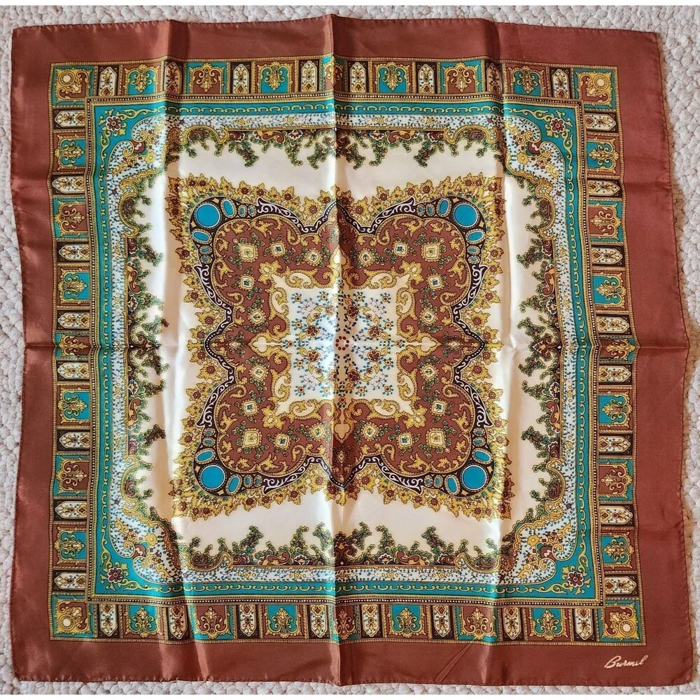 Womens Scarf Lot of 4 Burmel Talbots Unbranded Vintage Floral Tapestry Paisley